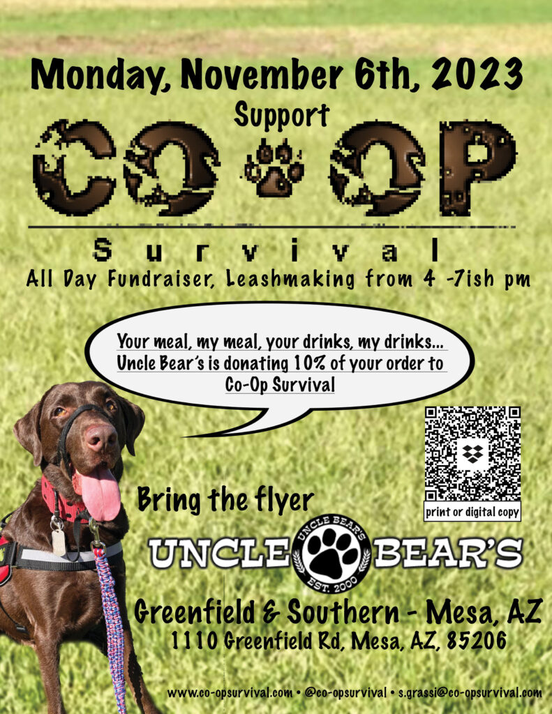 Leashmaking & Fundraising at Uncle Bear's on Greenfield in Mesa, AZ